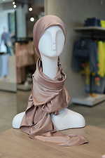 Satin scarf "PLATOK" beige Garne 3041350 photo №7