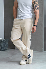 Herren Casual gerade Hose beige Teamv 8034350 Foto №3