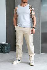 Herren Casual gerade Hose beige Teamv 8034350 Foto №5