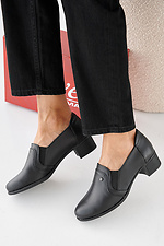 Women's spring-autumn black leather shoes  2505351 photo №2