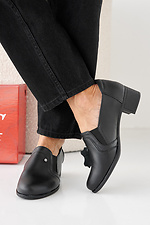 Women's spring-autumn black leather shoes  2505351 photo №5