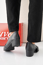 Women's spring-autumn black leather shoes  2505351 photo №6