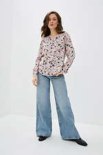 Штапельная блуза SOFI в ретро-стиле с длинными рукавами и воланом на спине Garne 3038351 фото №2