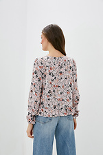 Штапельная блуза SOFI в ретро-стиле с длинными рукавами и воланом на спине Garne 3038351 фото №3