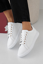 Damen-Sneakers aus weiem Leder fr Frhling und Herbst  2505353 Foto №3