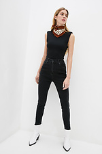 Schwarze Skinny Skinny Jeans mit hohem Bund  4009353 Foto №2