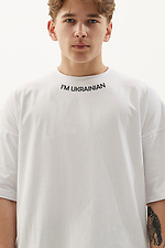 Übergroßes T-Shirt aus Baumwolle mit patriotischem Slogan GEN 9000353 Foto №2
