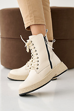 Women's milk winter leather boots  2505354 photo №1