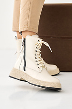 Women's milk winter leather boots  2505354 photo №2