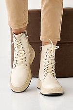 Women's milk winter leather boots  2505354 photo №4