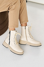 Women's milk winter leather boots  2505354 photo №5