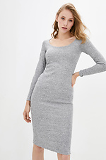 Облегающее платье миди DAIZI из серого трикотажного полотна Garne 3037354 фото №1