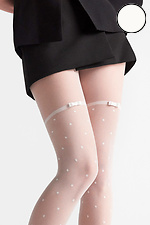 Flores white tights with polka dot stocking effect Marilyn 4023354 photo №3
