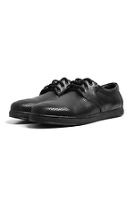 Black Perforated Leather Sneakers  4205354 photo №3