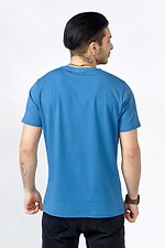 Базовая мужская футболка LUXURY из хлопка синего цвета GEN 8000354 фото №3
