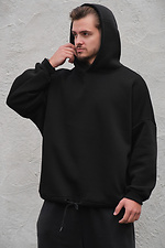 Herren Oversize Hoodie Sweatshirt mit Kapuze aus Fleece Without Art Black Without 8049354 Foto №4