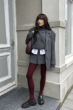 Burgunderrote Mikrofaserstrumpfhose M-SOCKS 2040355 Foto №1