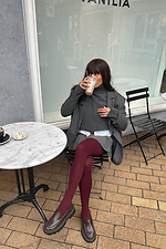 Burgunderrote Mikrofaserstrumpfhose M-SOCKS 2040355 Foto №3