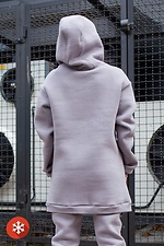 Gray oversized fleece hoodie Without 8048355 photo №5