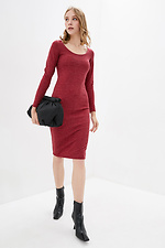 Облягаюча сукня міді DAIZI з червоного трикотажного полотна Garne 3037356 фото №2