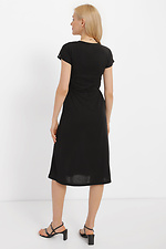 Трикотажное платье LUISA черного цвета под пояс с короткими рукавами Garne 3040356 фото №3