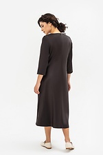 Платье с укороченными рукавами ALBINA коричневого цвета Garne 3041356 фото №5