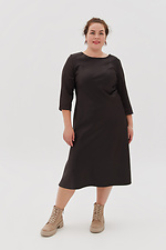Сукня з укороченими рукавами ALBINA коричневого кольору Garne 3041356 фото №6