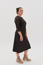Сукня з укороченими рукавами ALBINA коричневого кольору Garne 3041356 фото №7