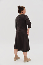Сукня з укороченими рукавами ALBINA коричневого кольору Garne 3041356 фото №8