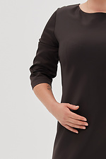 Сукня з укороченими рукавами ALBINA коричневого кольору Garne 3041356 фото №9