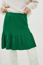 Полушерстяная вязаная юбка плиссе с воланом  4038356 фото №1