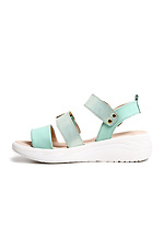 Light leather platform sandals with buckles  4205356 photo №2