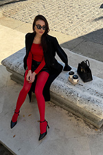 Rote Mikrofaserstrumpfhose M-SOCKS 2040357 Foto №8