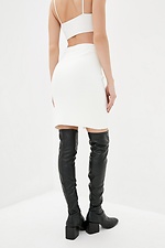 Knee-length knitted wool pencil skirt with side slit  4038357 photo №3