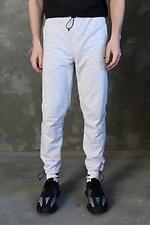 Drawstring cotton sweatpants in gray melange GARD 8038357 photo №1