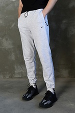Drawstring cotton sweatpants in gray melange GARD 8038357 photo №3
