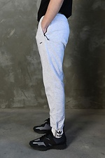 Хлопковые спортивные штаны на затяжках в цвете серый меланж GARD 8038357 фото №4