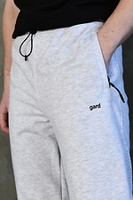 Хлопковые спортивные штаны на затяжках в цвете серый меланж GARD 8038357 фото №5