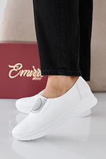Women's spring-autumn white leather sneakers  2505358 photo №2