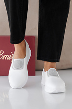 Women's spring-autumn white leather sneakers  2505358 photo №3