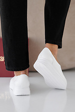 Women's spring-autumn white leather sneakers  2505358 photo №5