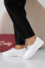 Women's spring-autumn white leather sneakers  2505358 photo №7