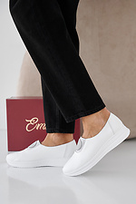 Women's spring-autumn white leather sneakers  2505358 photo №9