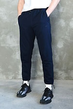 Хлопковые спортивные штаны на затяжках в темно-синем цвете GARD 8038358 фото №2
