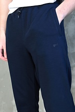 Хлопковые спортивные штаны на затяжках в темно-синем цвете GARD 8038358 фото №3