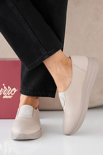 Women's spring-autumn beige leather sneakers  2505359 photo №3