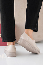 Women's spring-autumn beige leather sneakers  2505359 photo №5