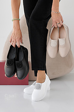 Women's spring-autumn beige leather sneakers  2505359 photo №8