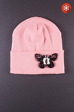 Warm children's knitted hat with fleece lining Garne 3500359 photo №1