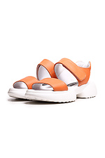 Red sandals on a white platform in a sporty style  4205359 photo №3